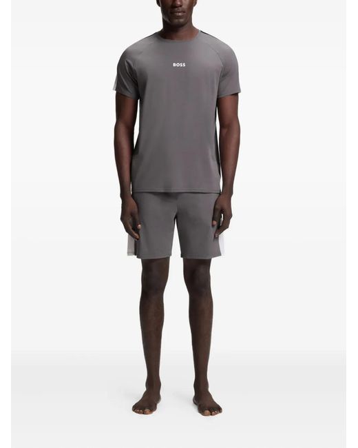 Boss Gray Colour-Block Two-Piece Set for men