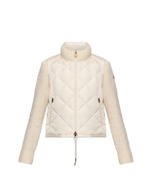 Moncler Natural Diamond-Quilted Padded Jacket