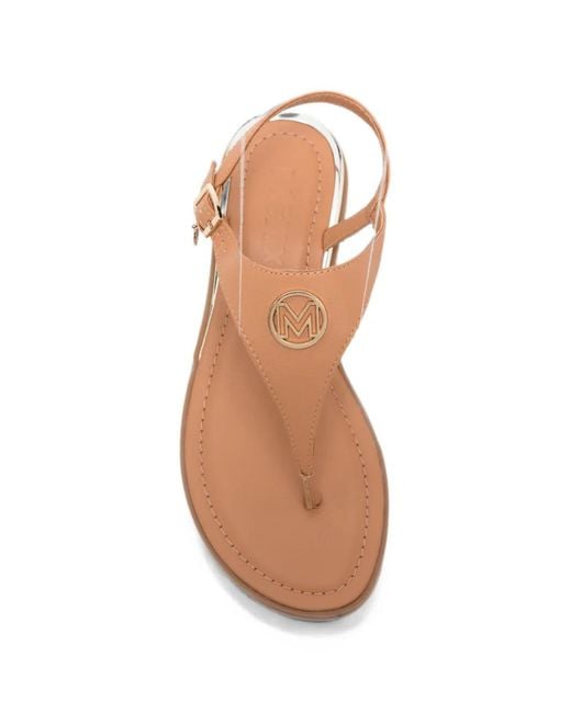 Mexx Natural Logo-Plaque Buckled Sandals
