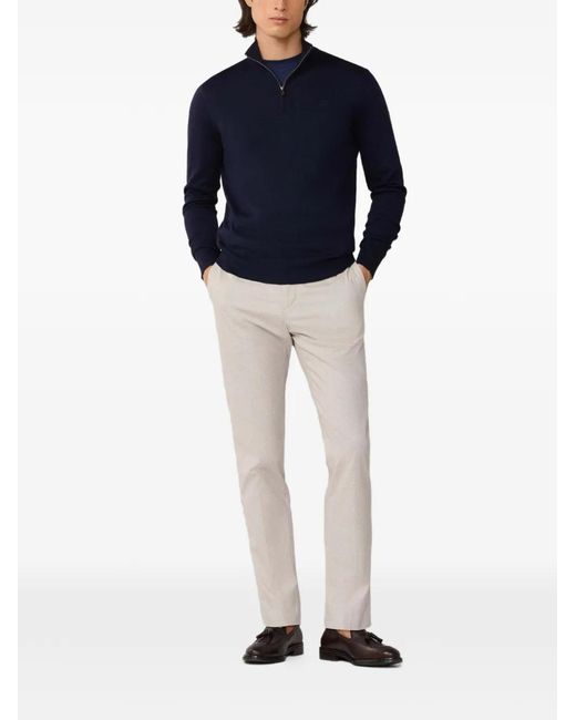 Hackett Blue Quarter-Zip Sweater for men