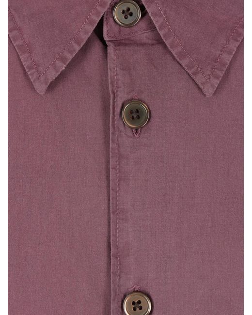 Our Legacy Purple Buttoned Long-Sleeved Shirt for men