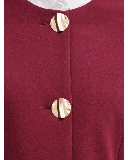 Joseph Ribkoff Red Button Flap-Pocket Jacket