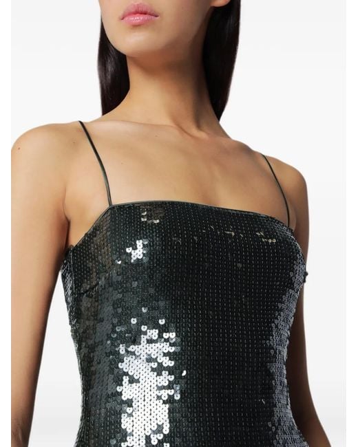 ROTATE BIRGER CHRISTENSEN Black Sequin-Embellished Maxi Dress