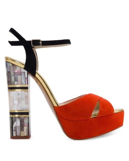 freya rose Red Suki Embellished-Heel Sandals