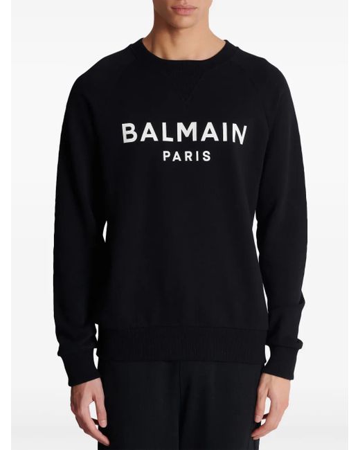 メンズ Balmain ロゴ スウェットシャツ Black