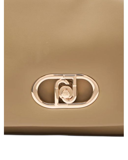 Liu Jo Metallic Lapuffy Large Braided Chain Logo Satchel