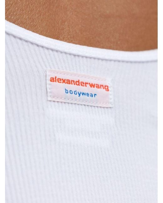 Alexander Wang White Cotton Cami Bodysuit