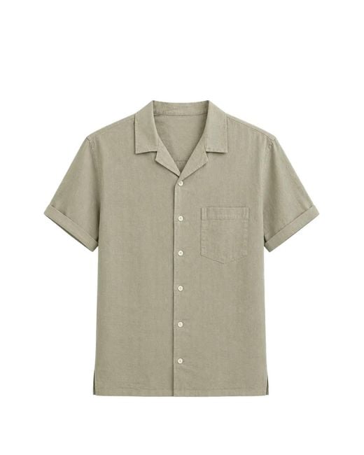 Seventy Gray Short-Sleeve Linen Shirt for men