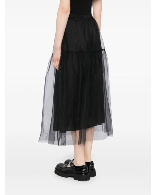 JNBY Black A-Type Gauze Skirt