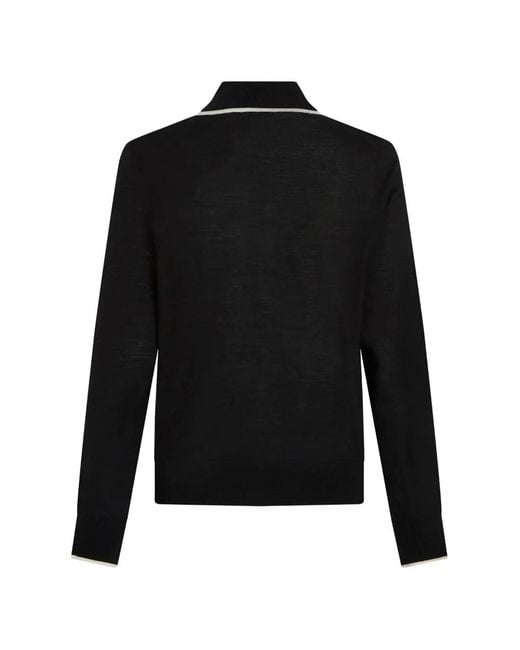 Karl Lagerfeld Black Logo-Embroidered Turtleneck Sweater