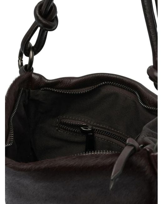 Reptile's House Black Knotted-Handle Calf-Hair Shoulder Bag