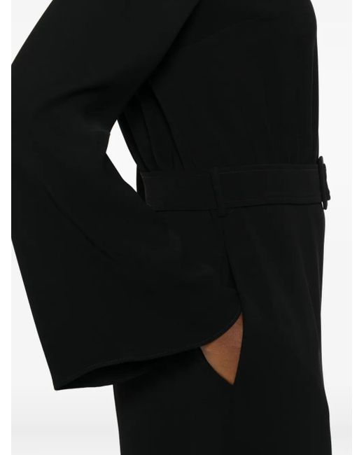 P.A.R.O.S.H. Black Belted Wide-Leg Jumpsuit