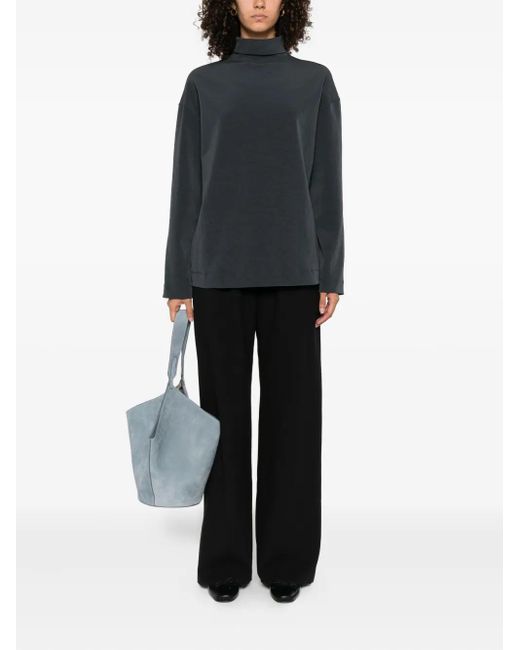 Nanushka Black Sitara Turtleneck Long-Sleeve Top