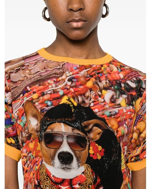 The Artistylist Orange Graphic-Print Mini Dress