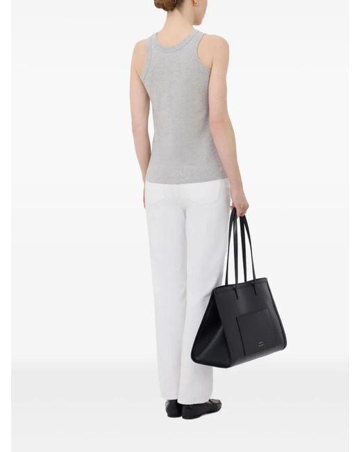 Loulou de Saison Gray Poso Lds Sleeveless Cotton Tank Top