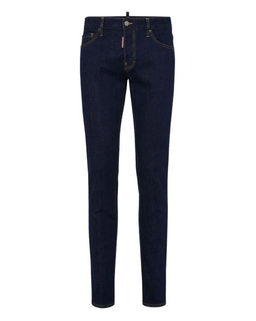 DSquared² Blue Contrast-Stitching Jeans for men