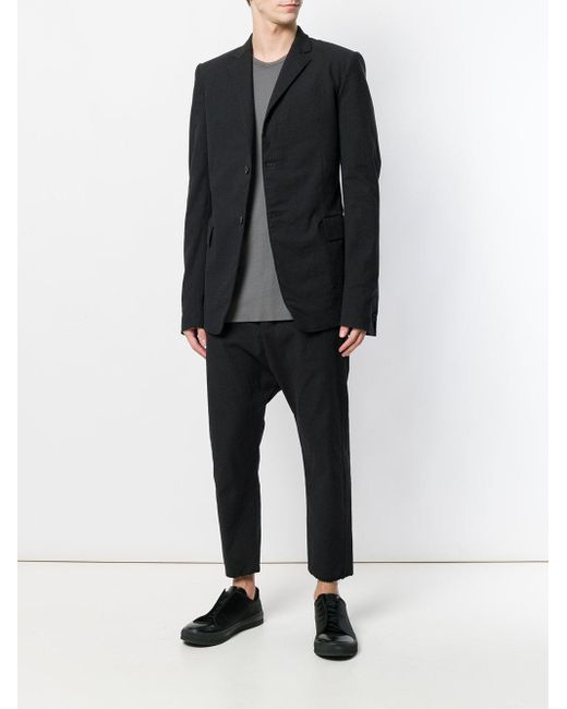black cotton cropped trousers