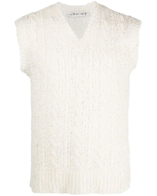 Our Legacy Sheer Cable-knit Vest in White for Men | Lyst UK