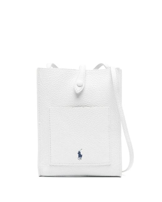 Polo Ralph Lauren White Polo Play Leather Crossbody Bag
