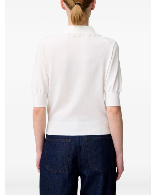 Claudie Pierlot White Lace Knit Cardigan