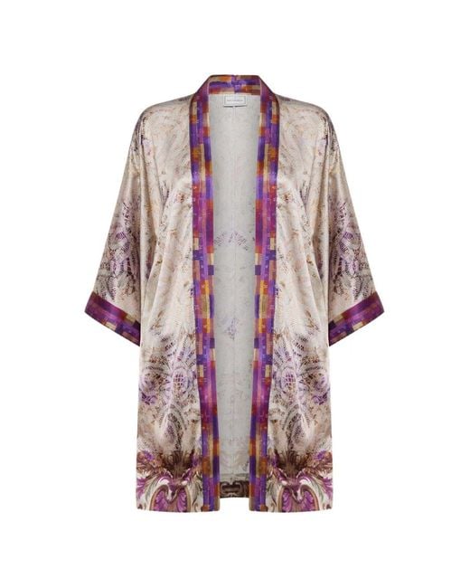 Pierre Louis Mascia Pink Paisley Print Silk Coat