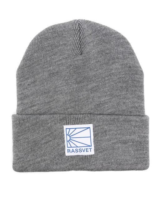 Rassvet (PACCBET) Gray Logo-Patch Beanie for men