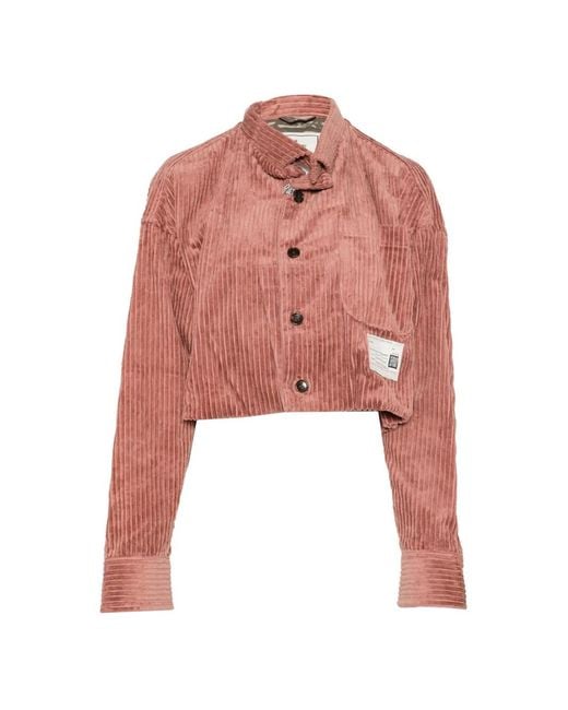 Maison Mihara Yasuhiro Pink Roll-Up Hem Corduroy Jacket