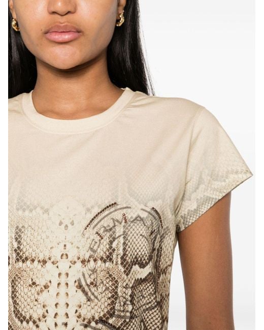 Camiseta con apliques de strass Ermanno Scervino de color Natural