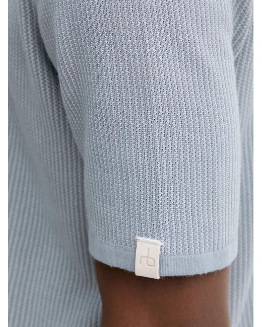 Rag & Bone Gray Ribbed-Knit Polo Shirt for men