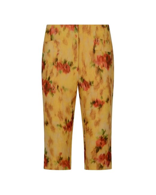Ganni Yellow Capri Pants