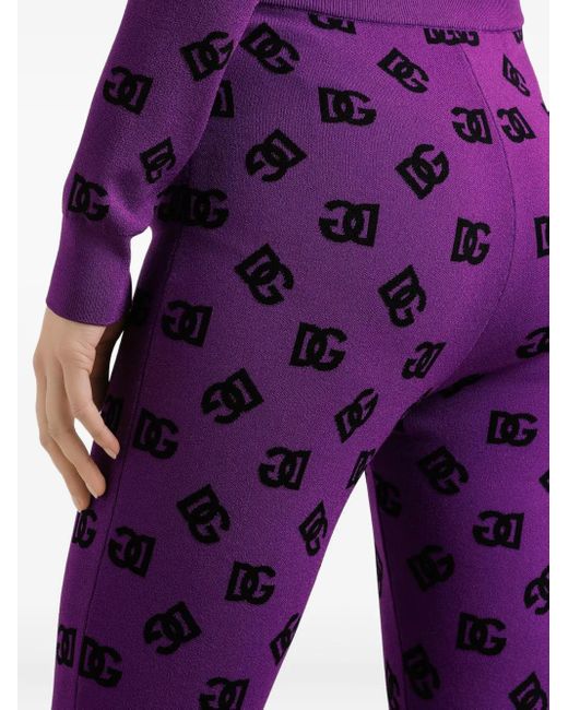 Dolce & Gabbana Purple Logo Legging