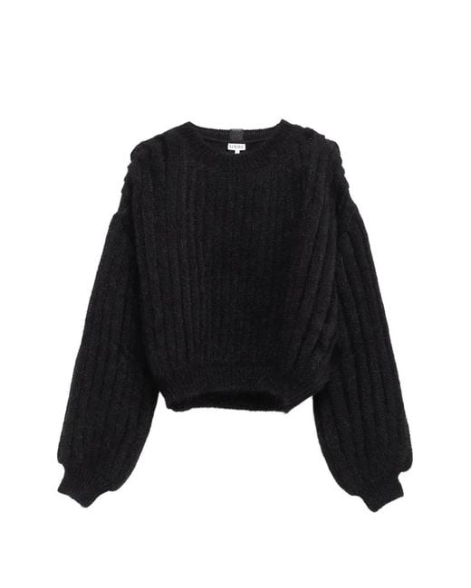 Loewe Black Balloon-Sleeve Knitwear