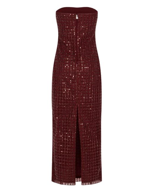 ROTATE BIRGER CHRISTENSEN Purple Sequin-Embellishment Strapless Maxi Dress