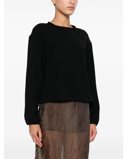 Herno Black Drawstring-Hem Sweatshirt