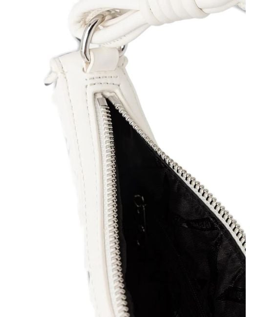 ARMANI EXCHANGE White Sac Porté Épaule À Anse Tressée Et Breloque À Logo