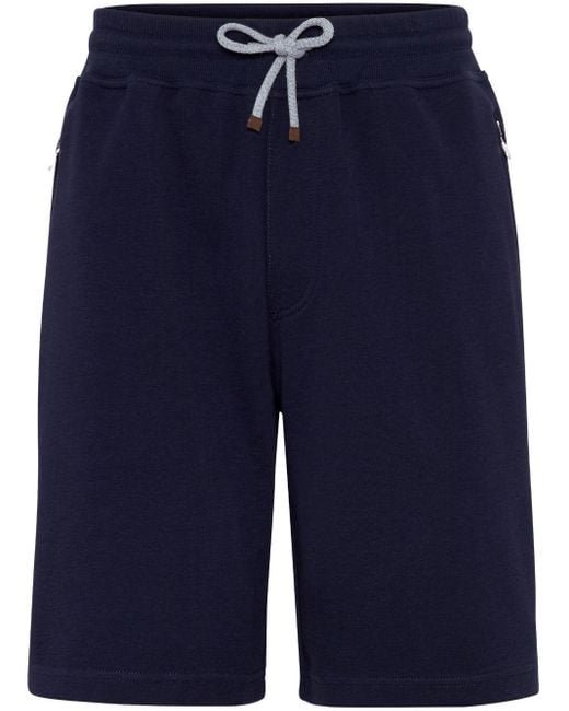 Pantalones cortos de deporte de tejido jersey Brunello Cucinelli de hombre de color Blue