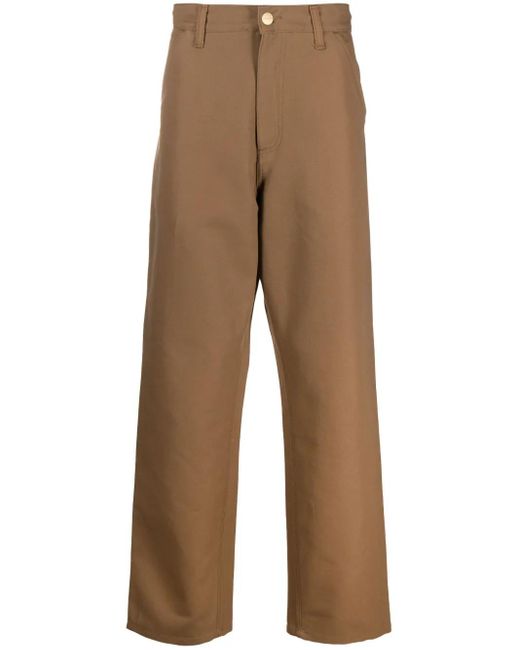 Carhartt Brown Cargo-Pockets Organic-Cotton Trousers for men