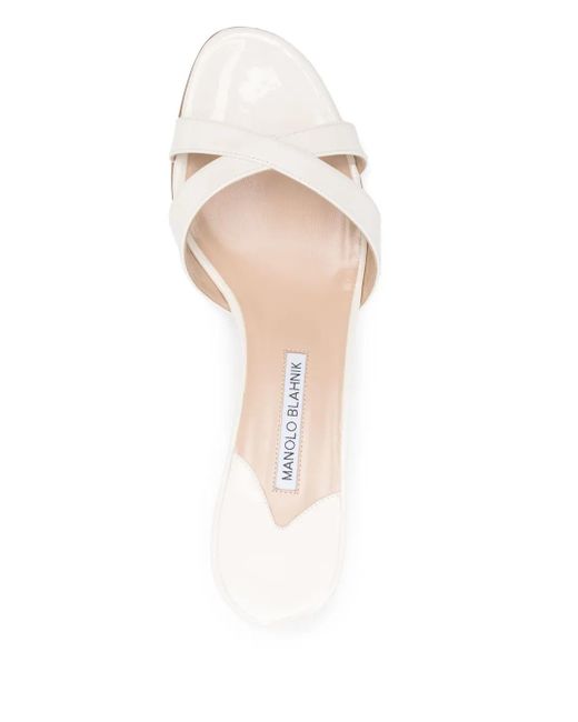 Mules Callamu 70Mm di Manolo Blahnik in Natural