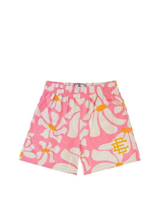 Eric Emanuel Pink Floral-Print Track Shorts for men