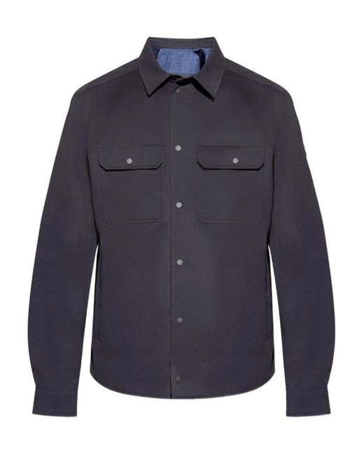 メンズ Moncler ロゴパッチ シャツ Blue