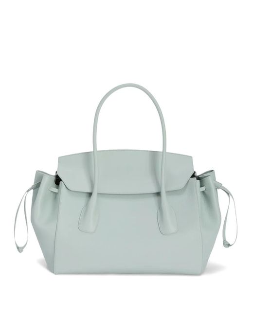 Jil Sander Blue Medium Voyage Grained Handbag