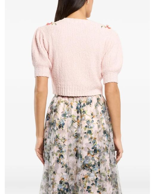 Cinq À Sept Pink Cardigan Millicent À Coupe Crop