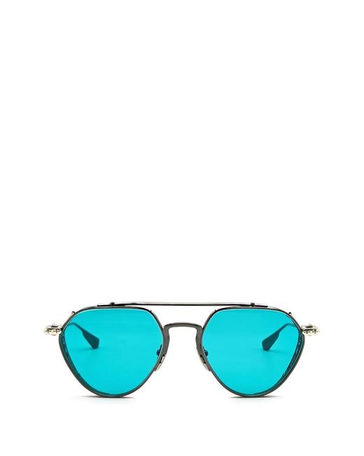 Chrome Hearts Blue Pilot-Frame Sunglasses for men