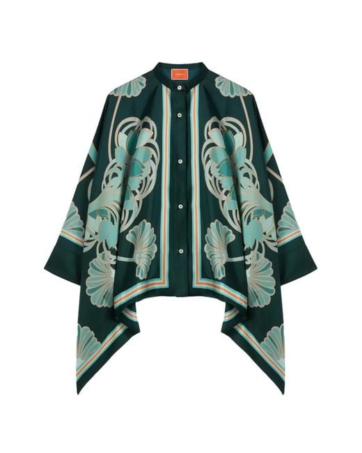 LaDoubleJ Green Floral-Print Shirt