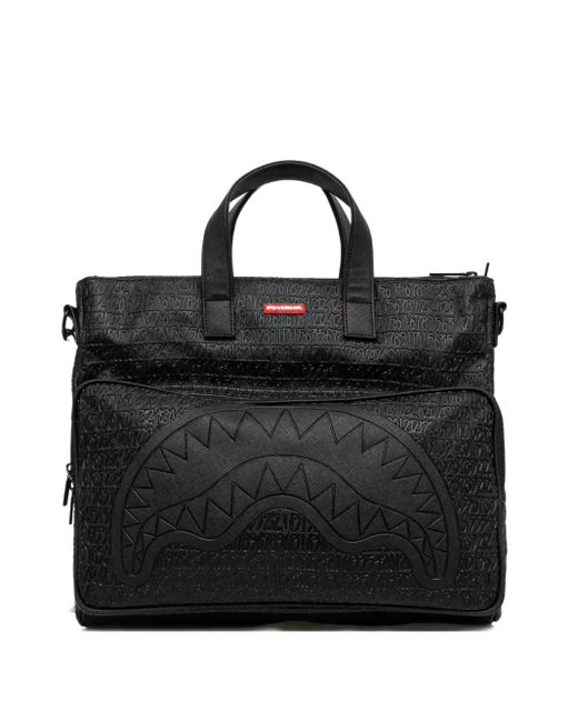 Sprayground Black Logo-Embossed Travel Bag
