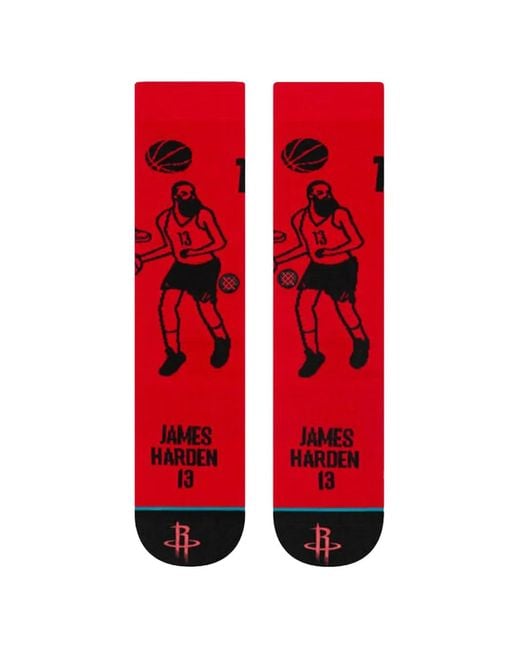 Stance Red X Nba James Harden Stencil Crew Socks for men