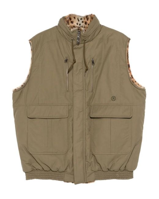 Martine Rose Green Reversible Faux-Fur Gilet for men