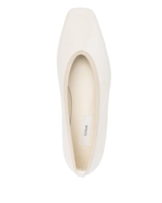 Totême  Natural Croc-Effect Patent Leather Ballet Flats