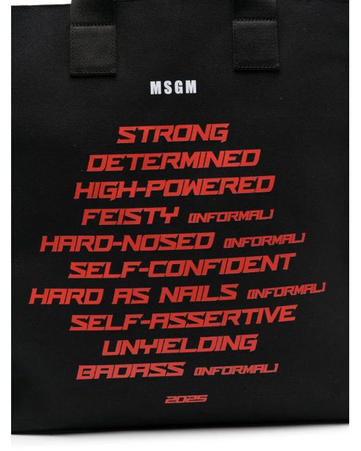 MSGM Black Schultertasche Mit Print