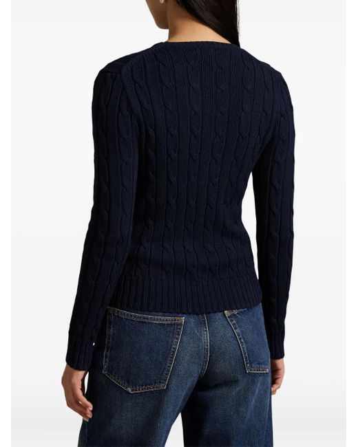 Polo Ralph Lauren Blue Cable-Knit Crew-Neck Sweater